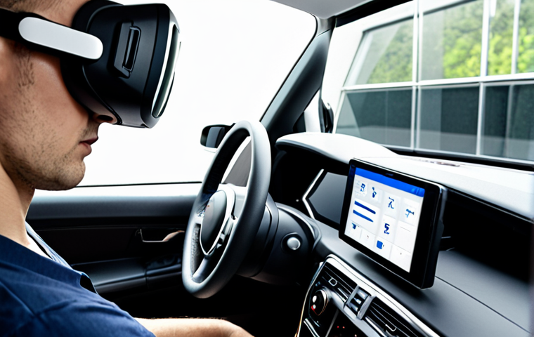 **
A data dashboard displaying key metrics for an XR campaign (time spent in app, conversion rates, user interactions, retention). The dashboard should feature charts and graphs with Polish labels (e.g., "Czas spędzony," "Wskaźnik konwersji"). In the background, a person wearing a VR headset looks thoughtfully at the dashboard, symbolizing data-driven optimization. The overall feel should be modern and professional.
**
