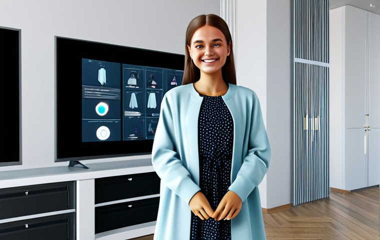 Avatar Customization - Fashionable in Warsaw**

"A young woman customizing her avatar in a modern, minimalist Warsaw apartment. She is using a holographic interface to choose from a wide selection of stylish, locally-designed clothing and accessories. The avatar is displayed prominently, showcasing various fashion options. The woman is smiling and appears engaged. fully clothed, modest clothing, appropriate attire, professional, safe for work, appropriate content, perfect anatomy, correct proportions, natural pose, well-formed hands, proper finger count, natural body proportions, high quality rendering, soft lighting, stylish interior."

**